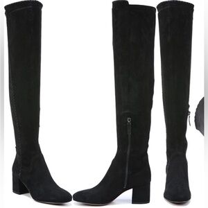 Franco Sarto Kayda Tall Over The Knee Suede Leather Stretch Boots Size 8
